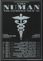 Gary Numan 1994 Sacrifice Tour Poster